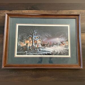 Thomas Kinkade “Winter Wonderland” Framed Print 10x18 print/ 26 1/2x 19 frame